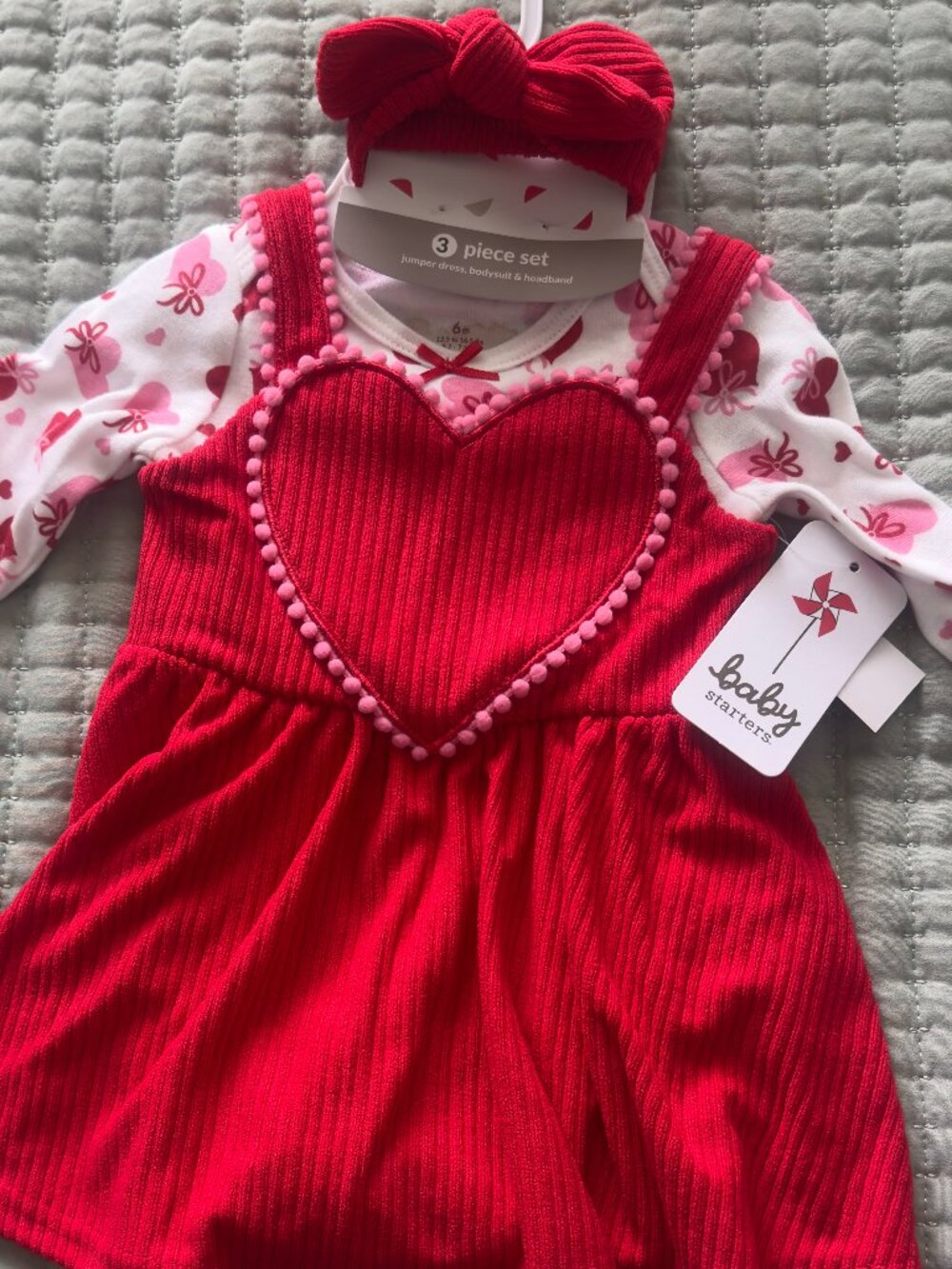 2-Piece Gift Set for Girls (3–18 Months): Printed Bodysuit Dress and Headband